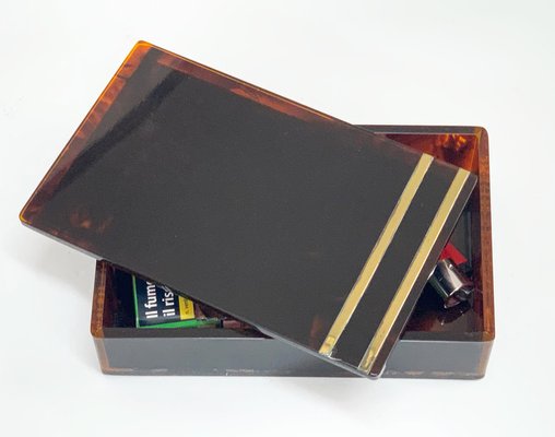 Mid-Century French Acrylic Glass & Brass Jewelry Box by Christian Dior,  1970 for sale at Pamono