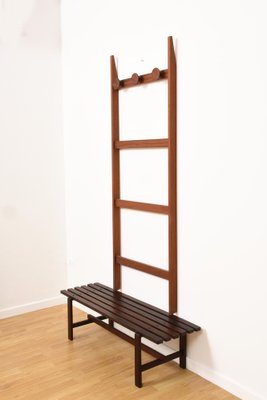 Mid-CenturyScandinavian Modern Light Brown Teak Coat Rack for sale