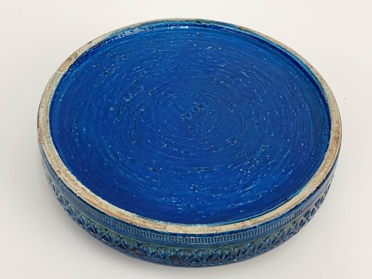 Mid-Century Blue Glazed Ceramic Ashtray by Aldo Londi for Bitossi