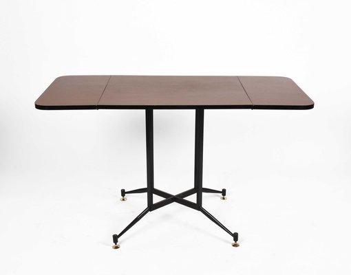 Mid-Century Formica Steel and Brass Table by Laminati Plastici for  Gardella, Italy, 1950s for sale at Pamono