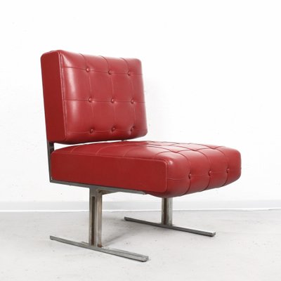 Italian Red Leatherette Lounge Chairs, Child S Faux Leather Armchair