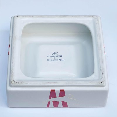 Quadratischer Mid-Century Aschenbecher oder Tablett aus Keramik von  Fornasetti für Winston, Italien, 1980er bei Pamono kaufen