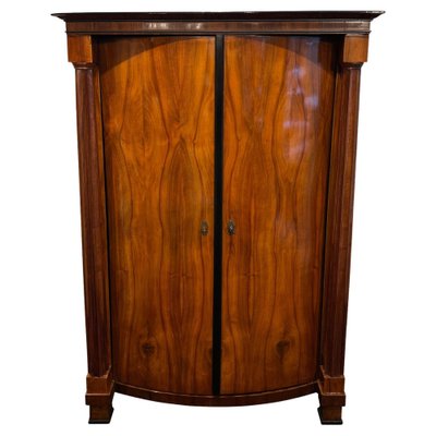 Biedermeier Armoire Walnut Veneer Full Columns Austria Vienna around 1825