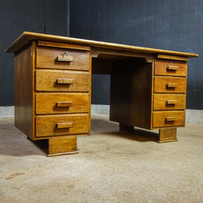 Vintage Wooden Desk 1950s For At, Old Wooden Desk Cabinet