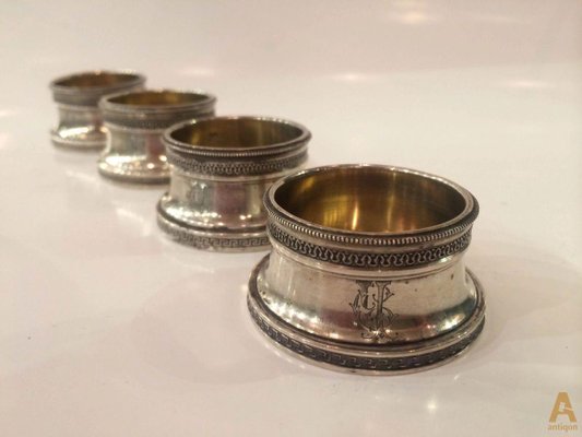 Sale: Bodrum ~ Luster Napkin Rings ~ Granite/Silver Napkin Ring - Pack of  4, Price $29.99 in Tupelo, MS from Elizabeth Clair's