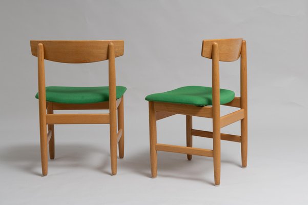 Scandinavian Modern Oak Dining Room Chairs by B rge Mogensen for