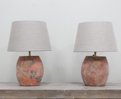 Vintage Organic Table Lamps Set Of 2, Console Table Lamps Plus Sizes