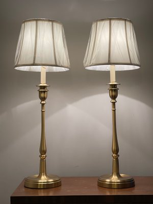 Tall Victorian Brass Candle Table Lamps, Ralph Lauren Table Lamp Gold