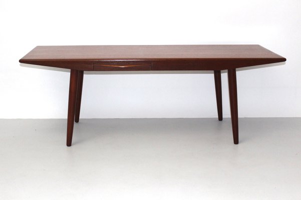 Danish Teak Coffee Table With Drawers By Johannes Andersen 1960s For Sale At Pamono