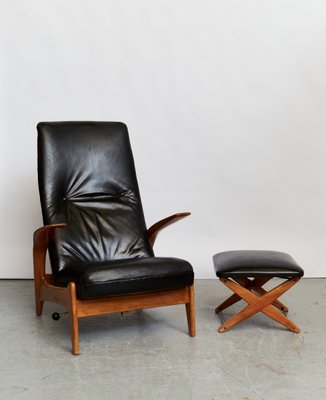 Rock n Rest Chair Ottoman by Rolf Rastad Adolf Relling for Arnestad Bruk 1950s Set of 2