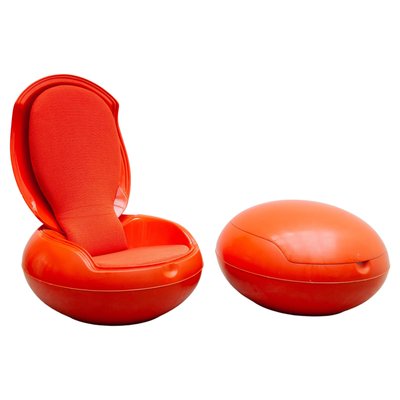 Space Age Egg Lounge Chairs by Peter Ghyczy 1960s Set of 2 for sale at Pamono