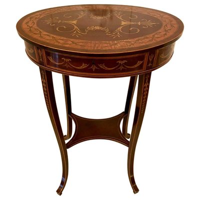 abscess obesity insect Antique Victorian Inlaid Mahogany Lamp Table for sale at Pamono
