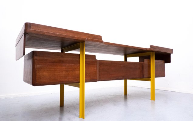 Mid Century Modern Italian Wooden Desk in Walnut 1960s for sale