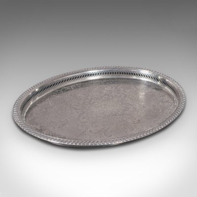 Vintage English Silver Plate Serving Tray 1950 for sale at Pamono