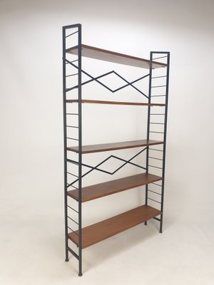 Mid Century Italian Free Standing Teak Shelving Unit 1950s for
