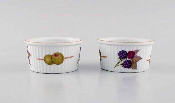 English Evesham Porcelain from Royal Worcester, 1960s, Set of 7