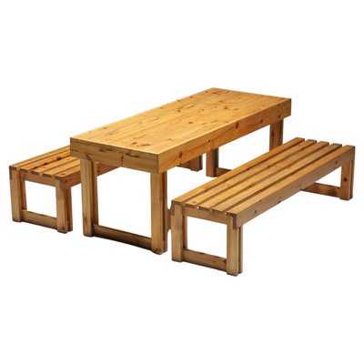 Pine table and bench new arrivals