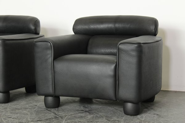 Leather Lounge Chair From De Sede For, Grey Leather Chair And A Half With Ottoman