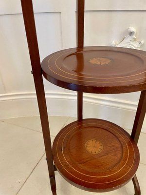Antique Edwardian Mahogany Inlaid Folding Cake Stand for sale at Pamono