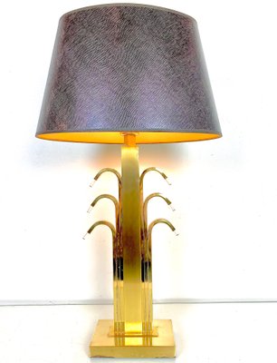 Vintage Regency Brass Golden Table Lamp, 1980 Brass Table Lamps