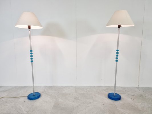 Blue glass 2024 floor lamp