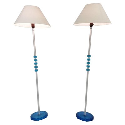 Blue Glass Floor Lamps By Carl, Baby Blue Floor Lamp