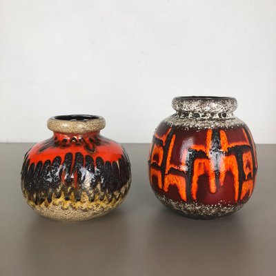 284  19 1970s Pottery West German Mid Century Ceramic Vintage Scheurich Keramik Fat Lava Vase