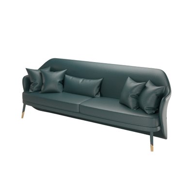 Petrol blue leather sofa online