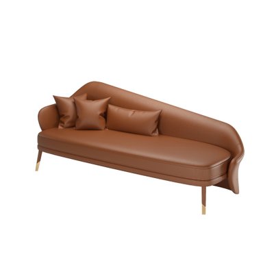 Bhutan Brown Leather Daybed By Javier, Modern Leather Daybed Sofa