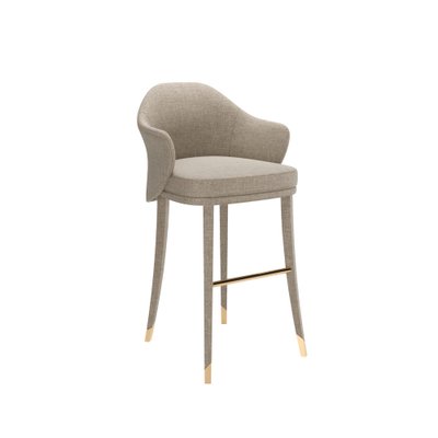 Bhutan Greige Fabric Bar Stool by Javier Gomez for sale at Pamono