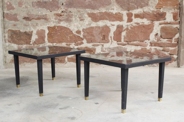 Clock Barometer Side Tables from Maison Demichel 1950s Set of