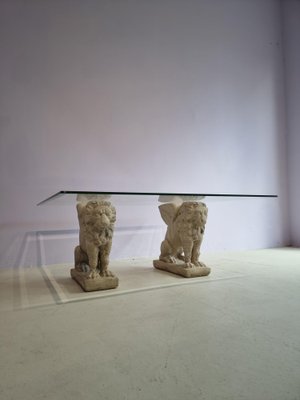 Stone table with glass top deals