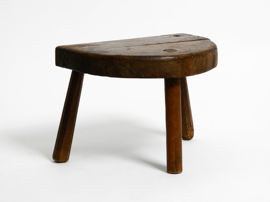 Small Mid Century Solid Wood Low Milking Stool for sale at Pamono