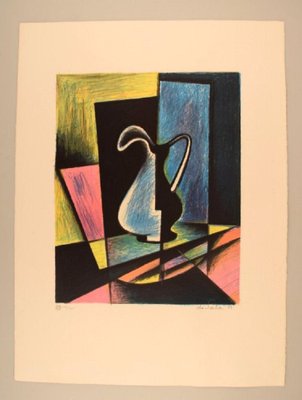 Eugène de Sala, Cubist Still Life, Denmark, 1984, Color Lithograph