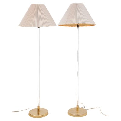 Clear Acrylic Glass Floor Lamps, Vintage Floor Lamps With Glass Shader