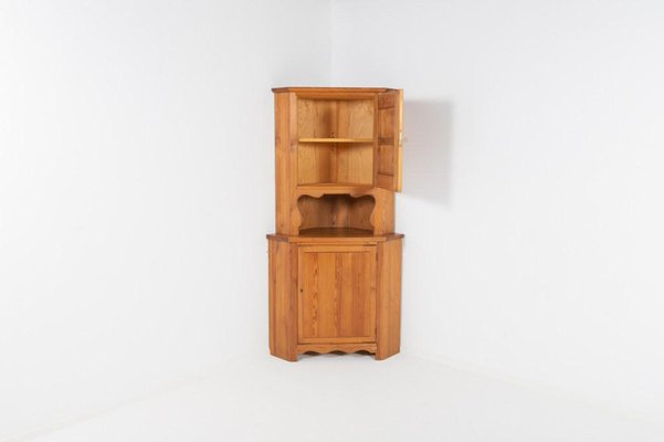 Solid Pine Lov Corner Cabinet by Axel Einar Hjorth for Nordiska