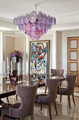 Purple glass chandelier hotsell