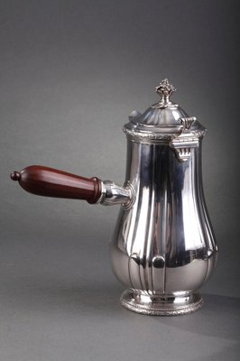French Silver Hot Chocolate Pot or Coffee Pot by Puiforcat for