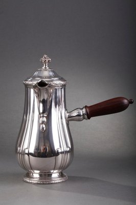 French Silver Hot Chocolate Pot or Coffee Pot by Puiforcat for