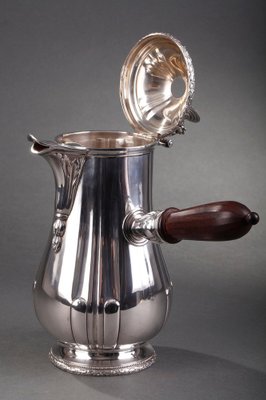 French Silver Hot Chocolate Pot or Coffee Pot by Puiforcat for