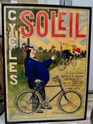 Antique French Soleil Cycles Advertising Poster