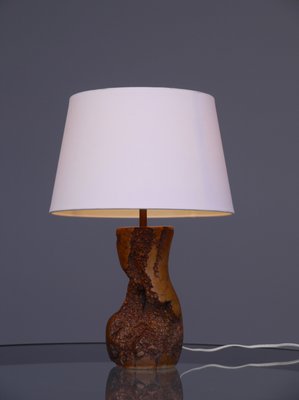 Mid-Century Burl Wood Table Lamp, USA 