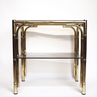 Vintage Faux Bamboo Brass Coffee Table, 1970s for sale at Pamono