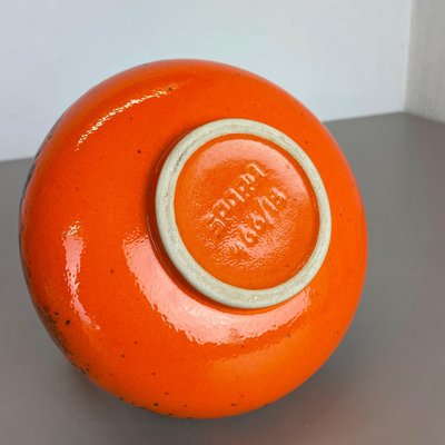 Orange Pottery Fat Lava Vases from Spara Ceramic, Germany, 1970s