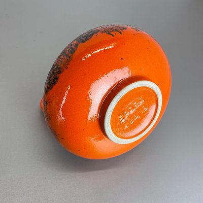 Orange Pottery Fat Lava Vases from Spara Ceramic, Germany, 1970s