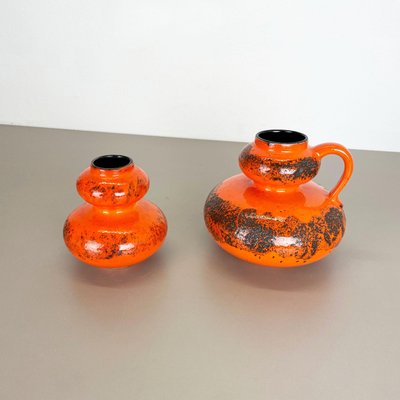 花瓶・フラワースタンド 1970s Tofej Hungary Fat Lava Orange Vase