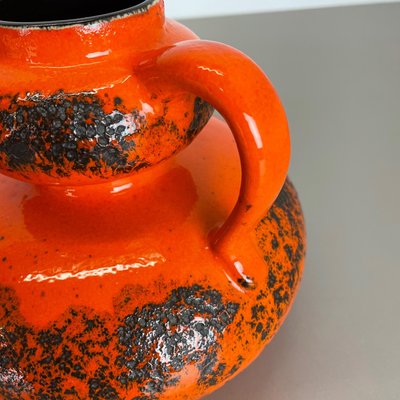 Orange Pottery Fat Lava Vases from Spara Ceramic, Germany