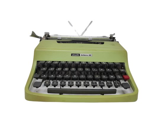 Green Olivetti Letter 32 Writing Machine by Marcello Nizzoli for Olivetti