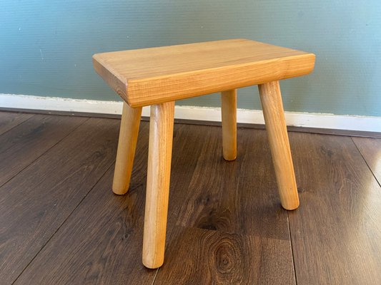 Small Vintage Solid Oak Stool 1960s for sale at Pamono