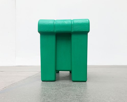 Postmodern Plastic Faux Wood Stool